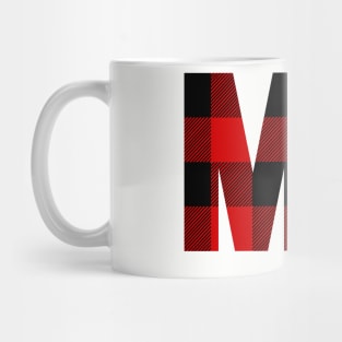 Mom in Buffalo Plaid Pattern Mug